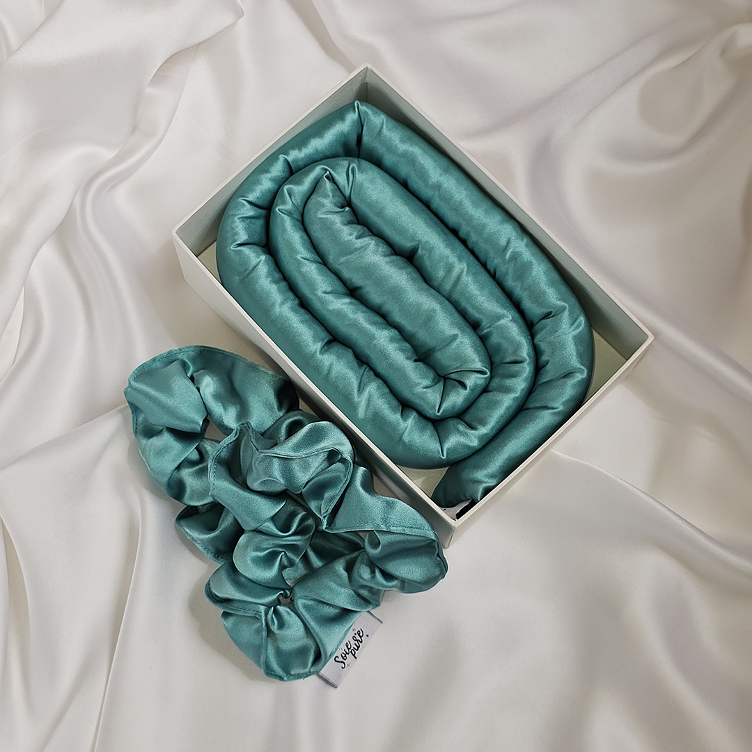 Silk Hair Curler + 2 silk scrunchies