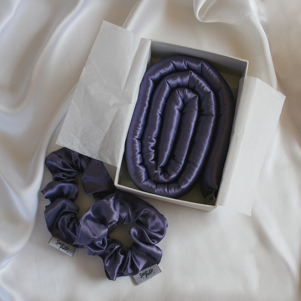 Silk Hair Curler + 2 silk scrunchies