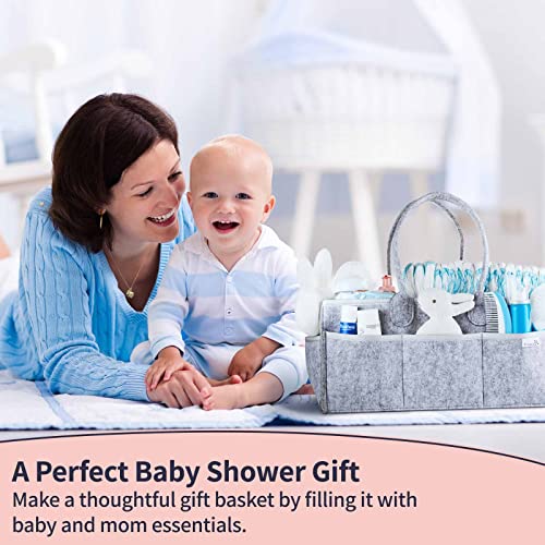 Putska Baby Diaper Caddy Organizer - Gift Registry for Baby Shower, Nursery Organizer, Neutral Baby Gift Basket, Changing Table Organizer (Diaper Caddy)